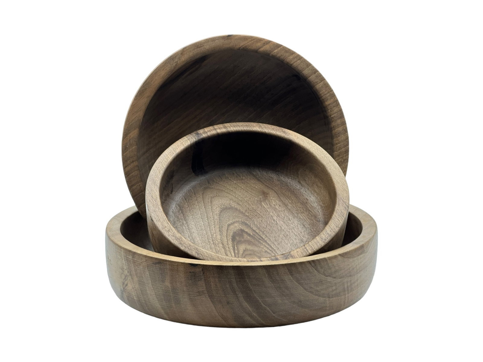 Handcrafted Thuya Wood Serving Bowls – Set of 3 - 2