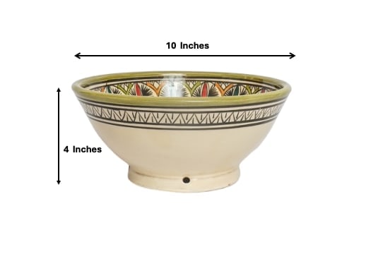 Vintage Handcrafted Clay Pottery Bowl – Natural Pigments - 16