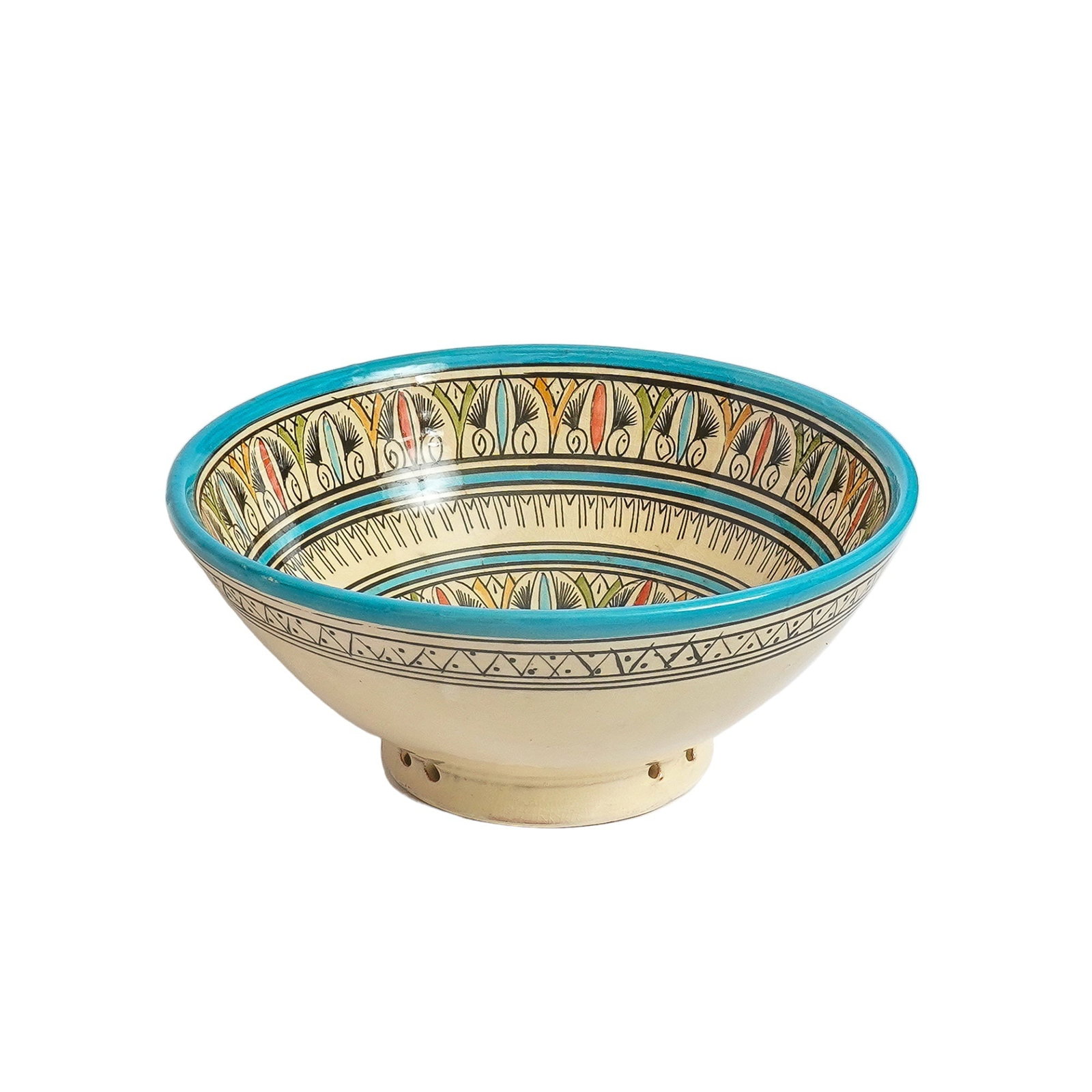 Vintage Handcrafted Clay Pottery Bowl – Natural Pigments - 3