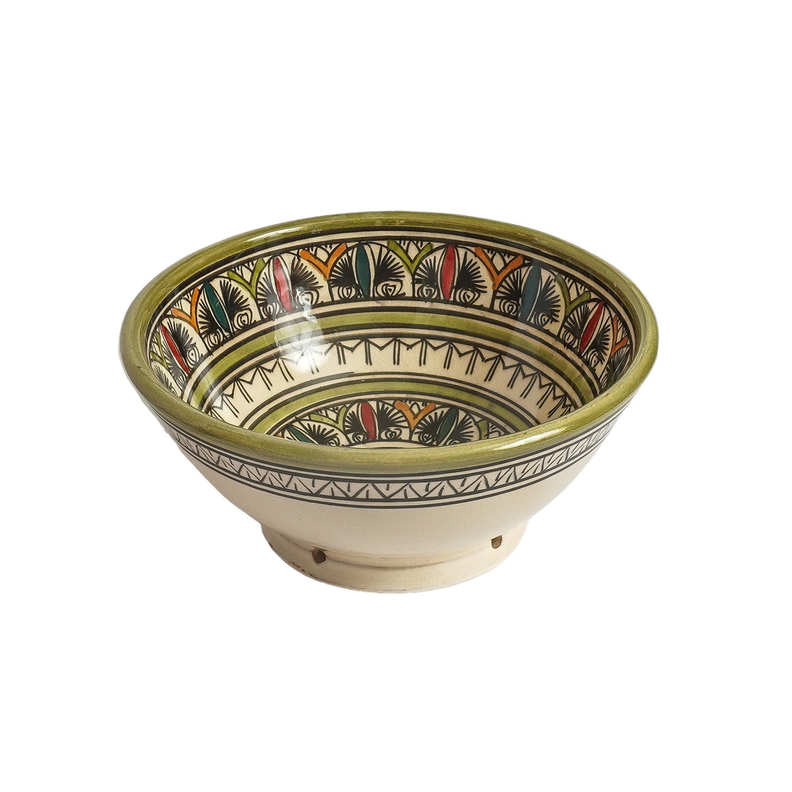 Vintage Handcrafted Clay Pottery Bowl – Natural Pigments - 9