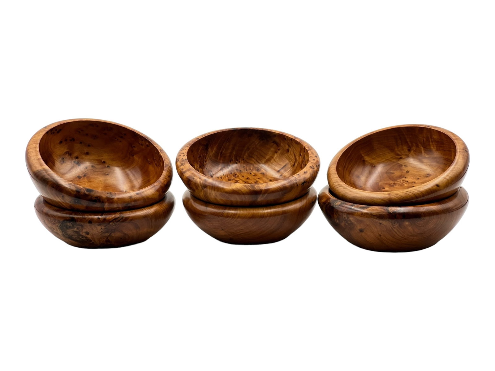 Handcrafted Thuya Wood Bowls – Set of 6 - 2