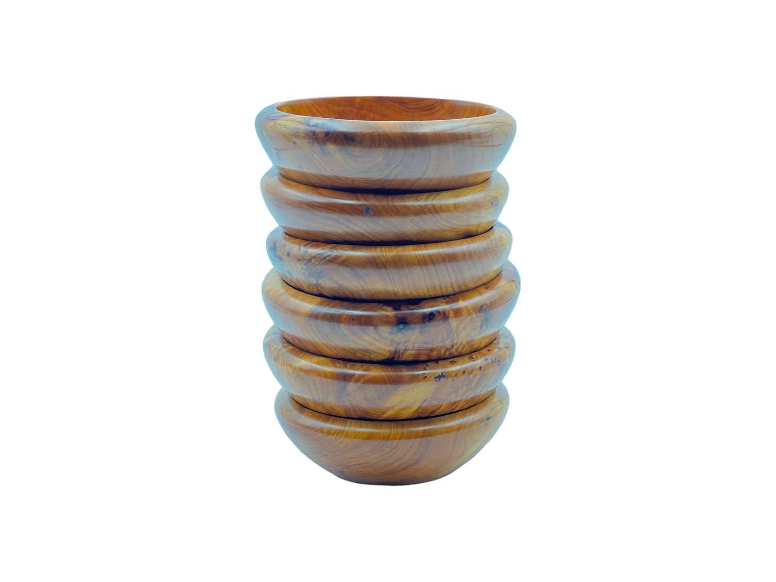 Handcrafted Thuya Wood Bowls – Set of 6 - 4
