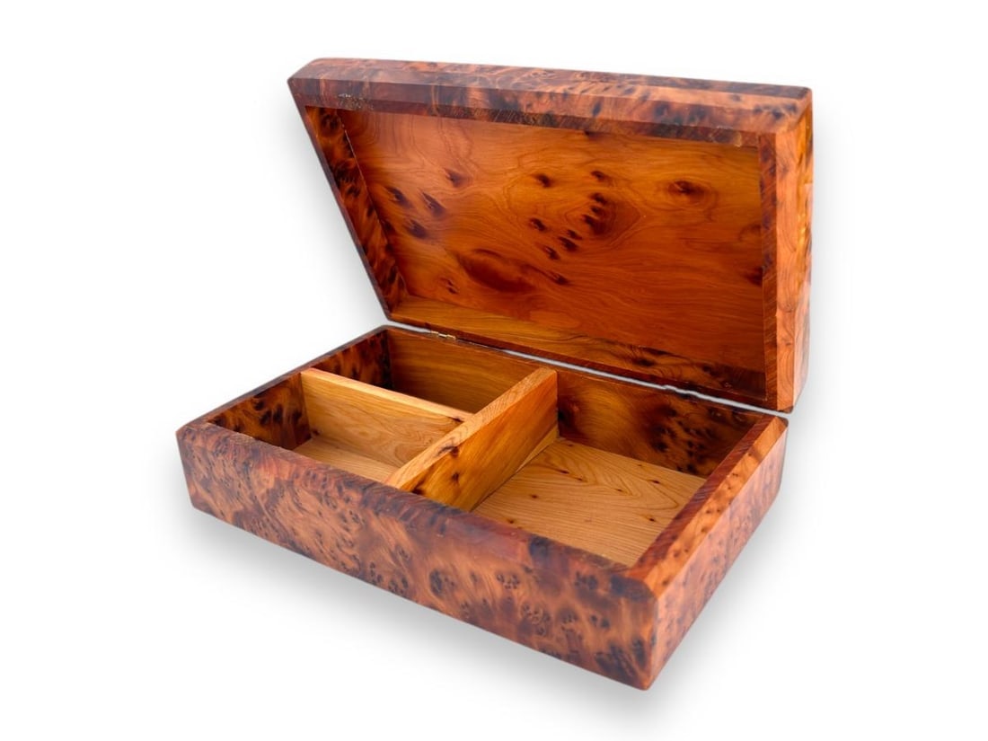 Thuya Burl Wood Jewelry Box – 8 × 5" - 2