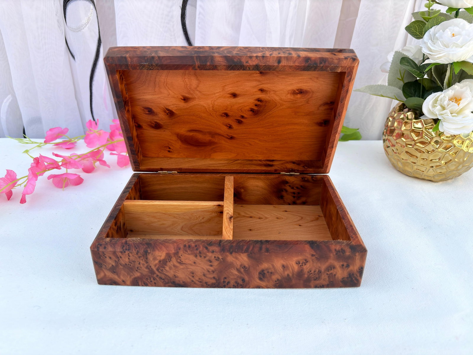 Thuya Burl Wood Jewelry Box – 8 × 5" - 5