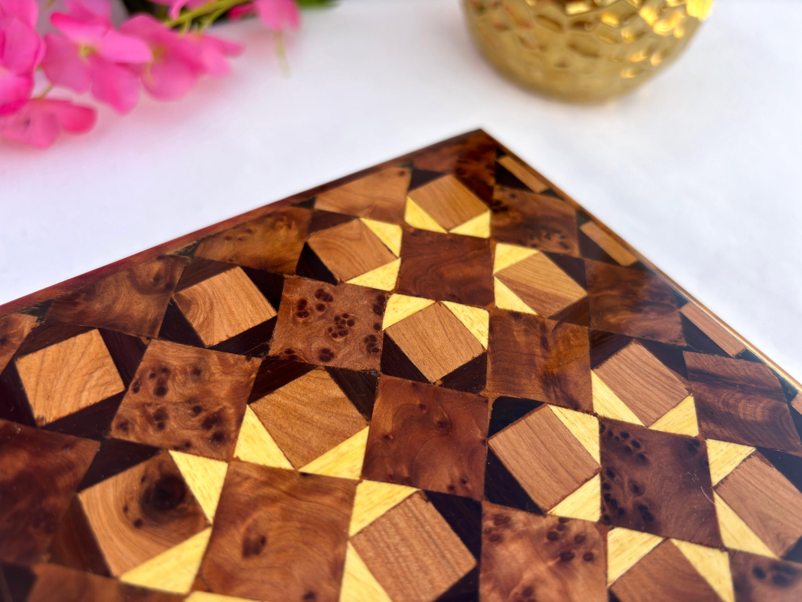 Thuya Burl Wood Jewelry Box – 8 × 5" - 8