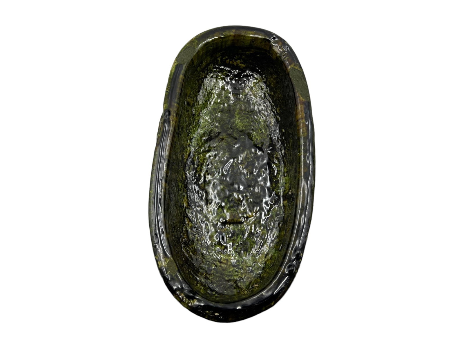 Handcrafted Tamegroute Green Pottery Platter – Natural Glaze - 5