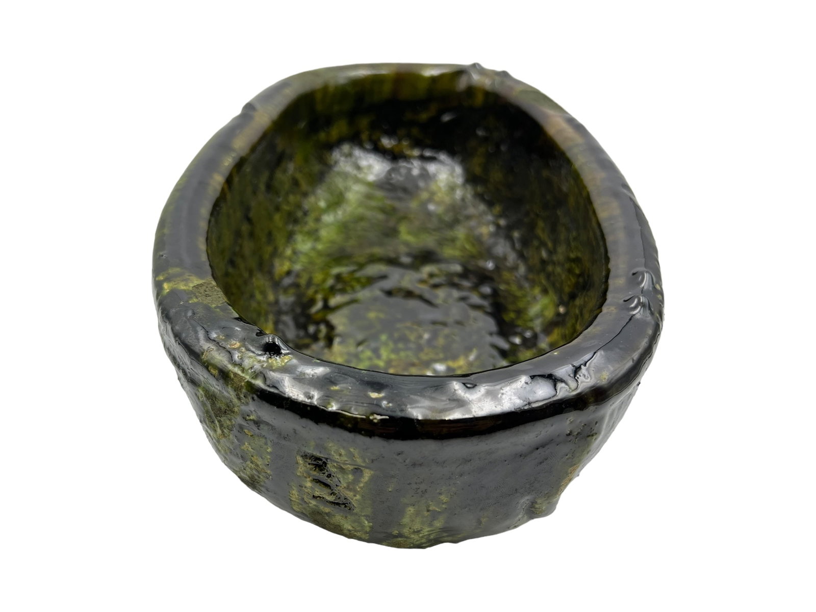 Handcrafted Tamegroute Green Pottery Platter – Natural Glaze - 6