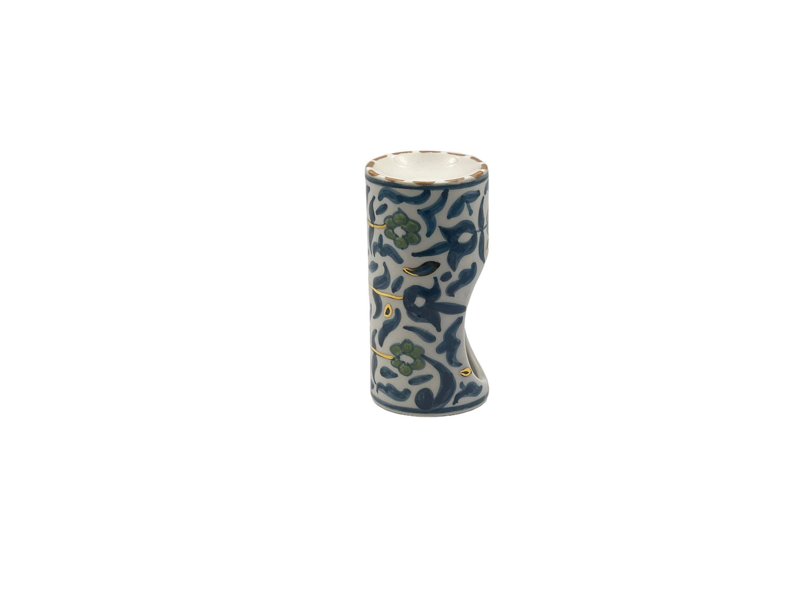 Vintage White Clay Scented Oil Burner – Natural Dyes and Real Gold Foil - 6
