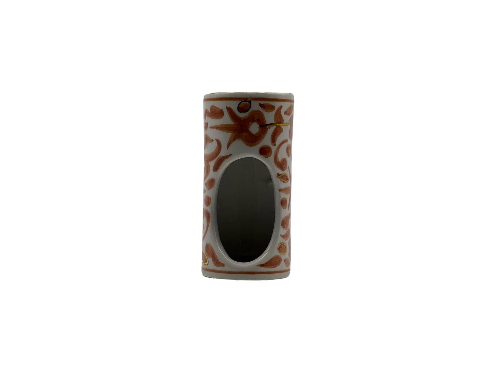 Vintage White Clay Scented Oil Burner – Natural Dyes and Real Gold Foil - 7