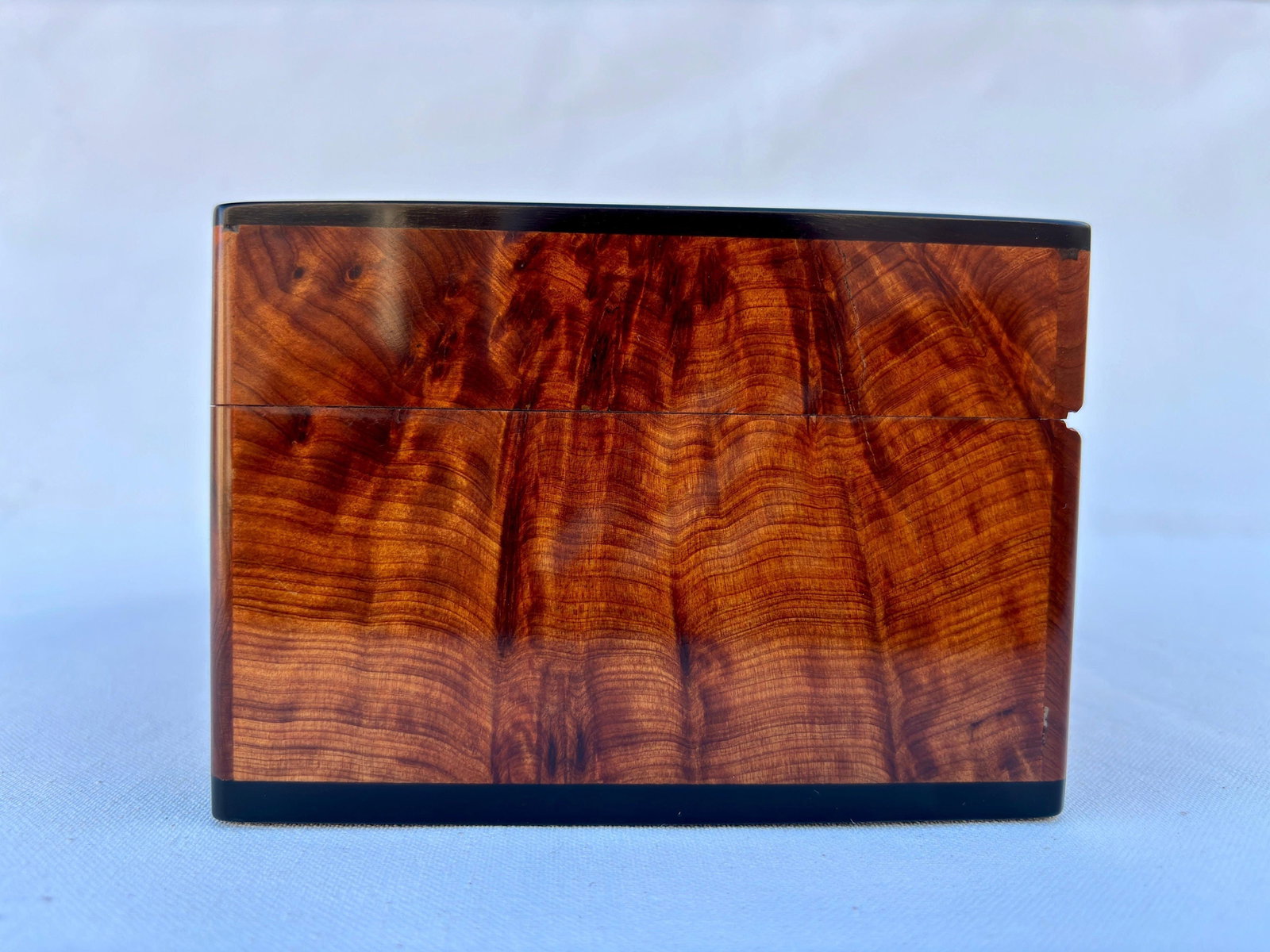 Lockable Thuya Burl Wood Jewelry Box – 10 × 6" - 9
