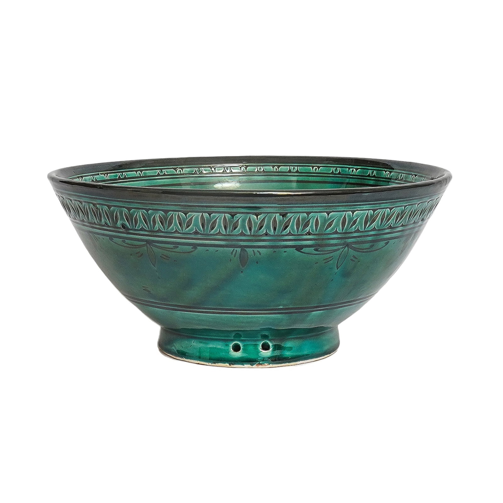 Vintage Engraved Handcrafted Clay Pottery Bowl – Natural Pigments - 5
