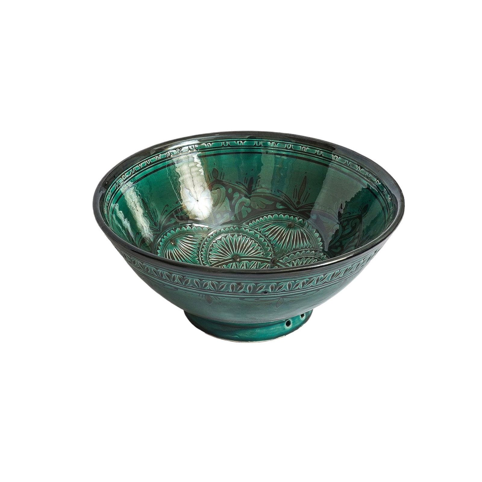 Vintage Engraved Handcrafted Clay Pottery Bowl – Natural Pigments - 6