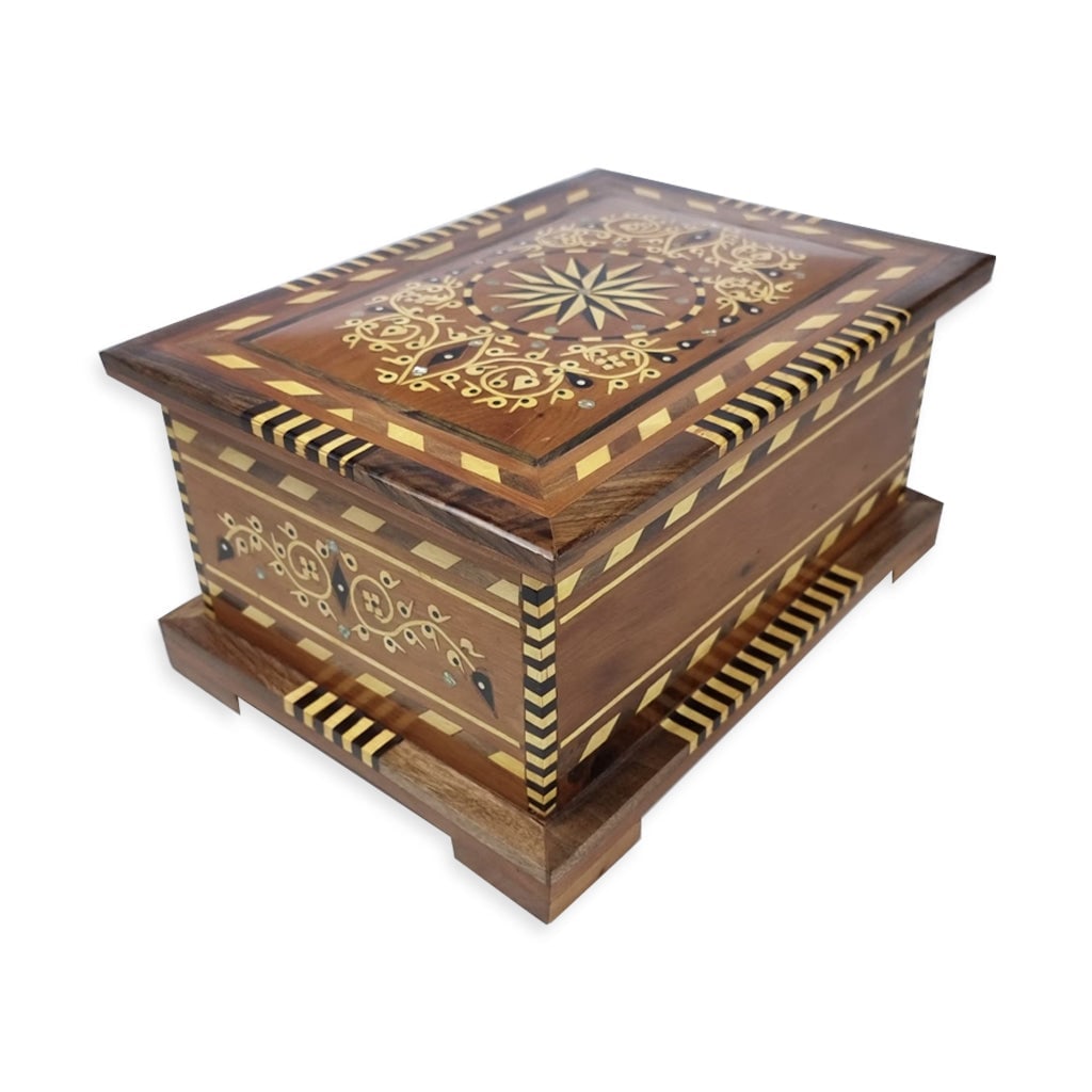 Thuya Wood Jewelry Organizer with Mirror – Handcrafted - 3