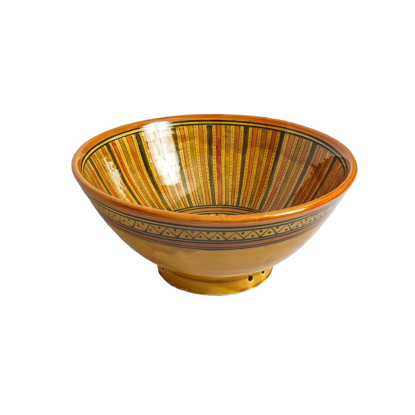Vintage Handcrafted Clay Pottery Bowl – Natural Pigments - 16