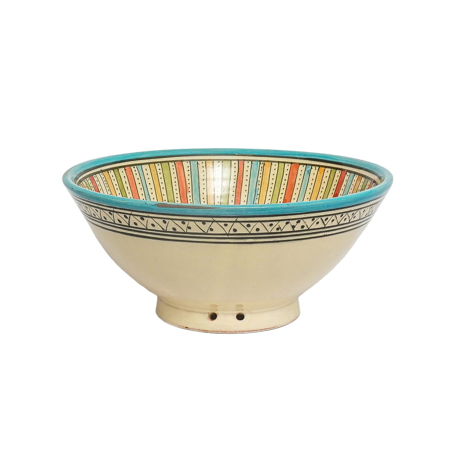 Vintage Handcrafted Clay Pottery Bowl – Natural Pigments - 2