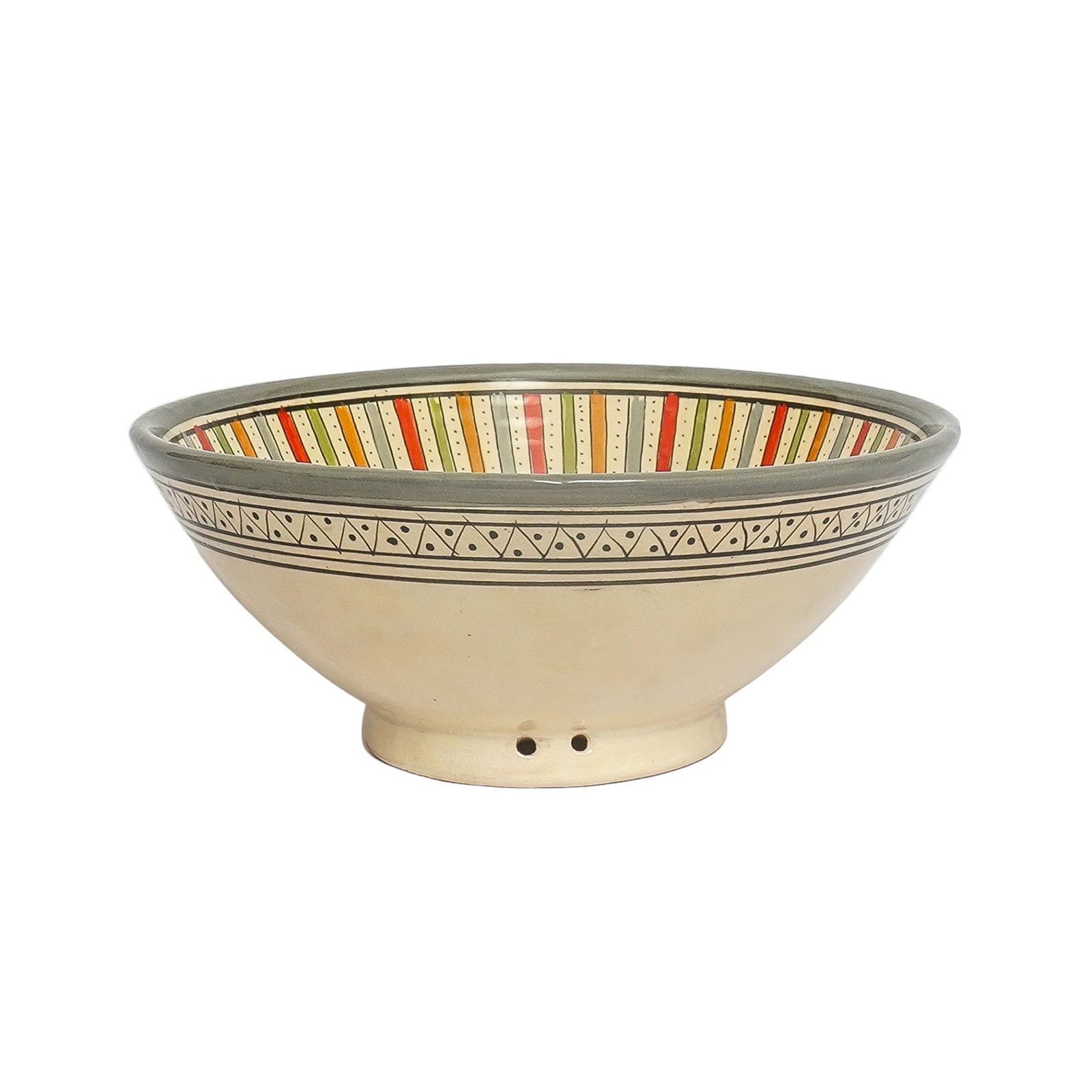 Vintage Handcrafted Clay Pottery Bowl – Natural Pigments - 5