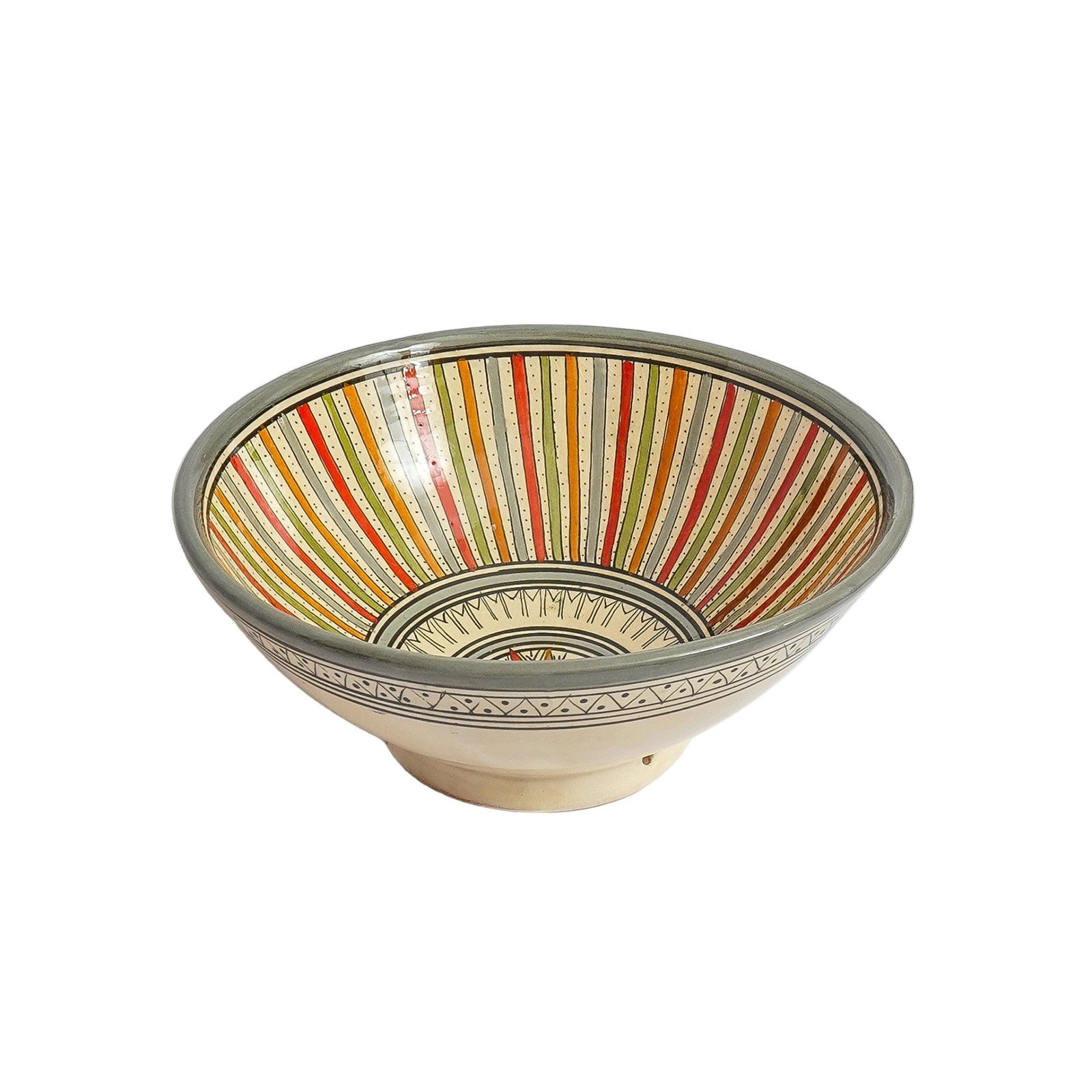 Vintage Handcrafted Clay Pottery Bowl – Natural Pigments - 6