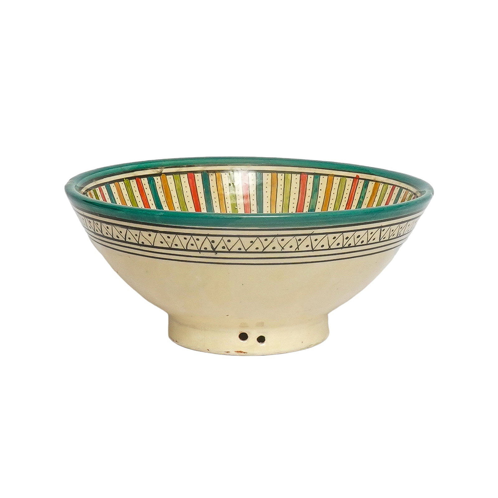 Vintage Handcrafted Clay Pottery Bowl – Natural Pigments - 8