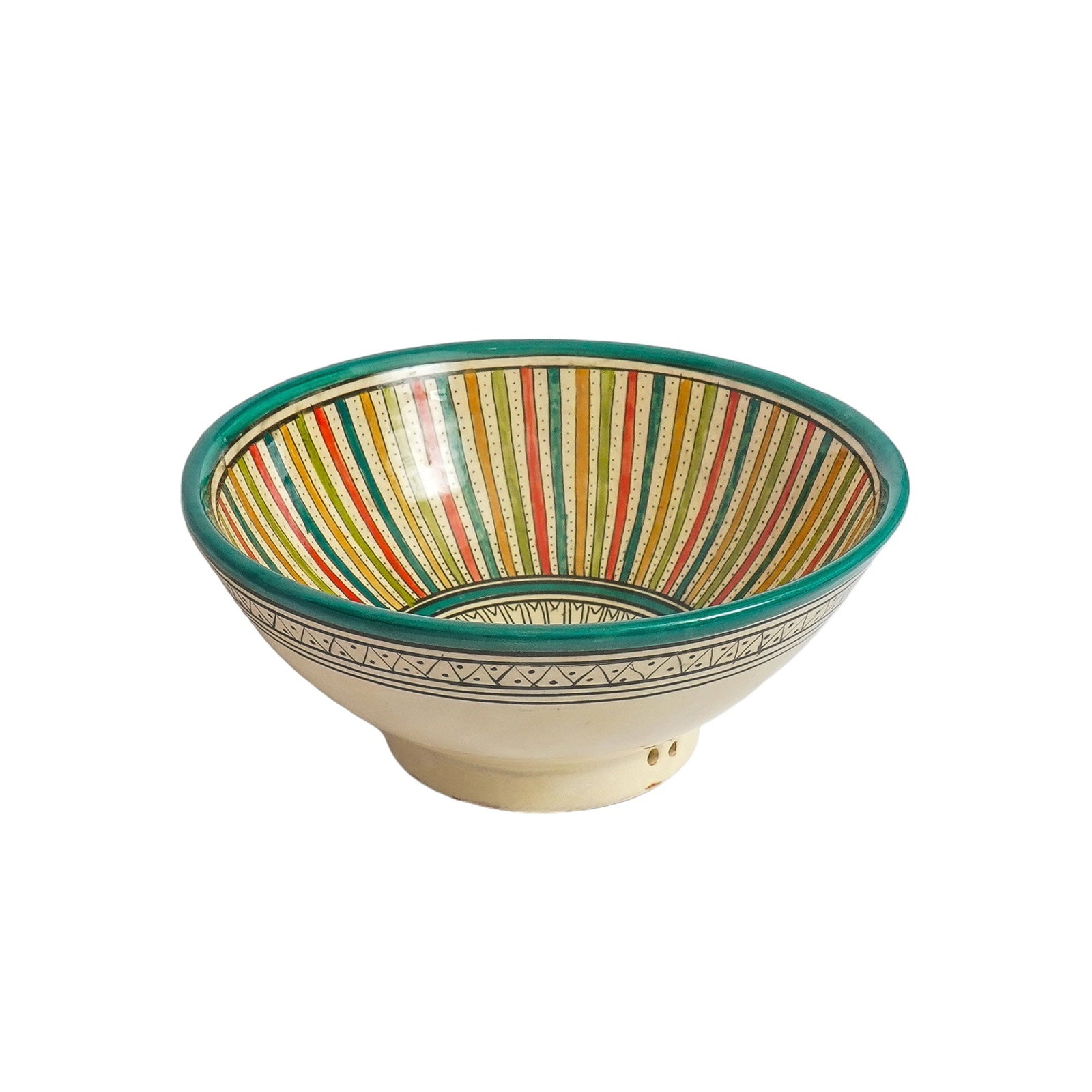 Vintage Handcrafted Clay Pottery Bowl – Natural Pigments - 9