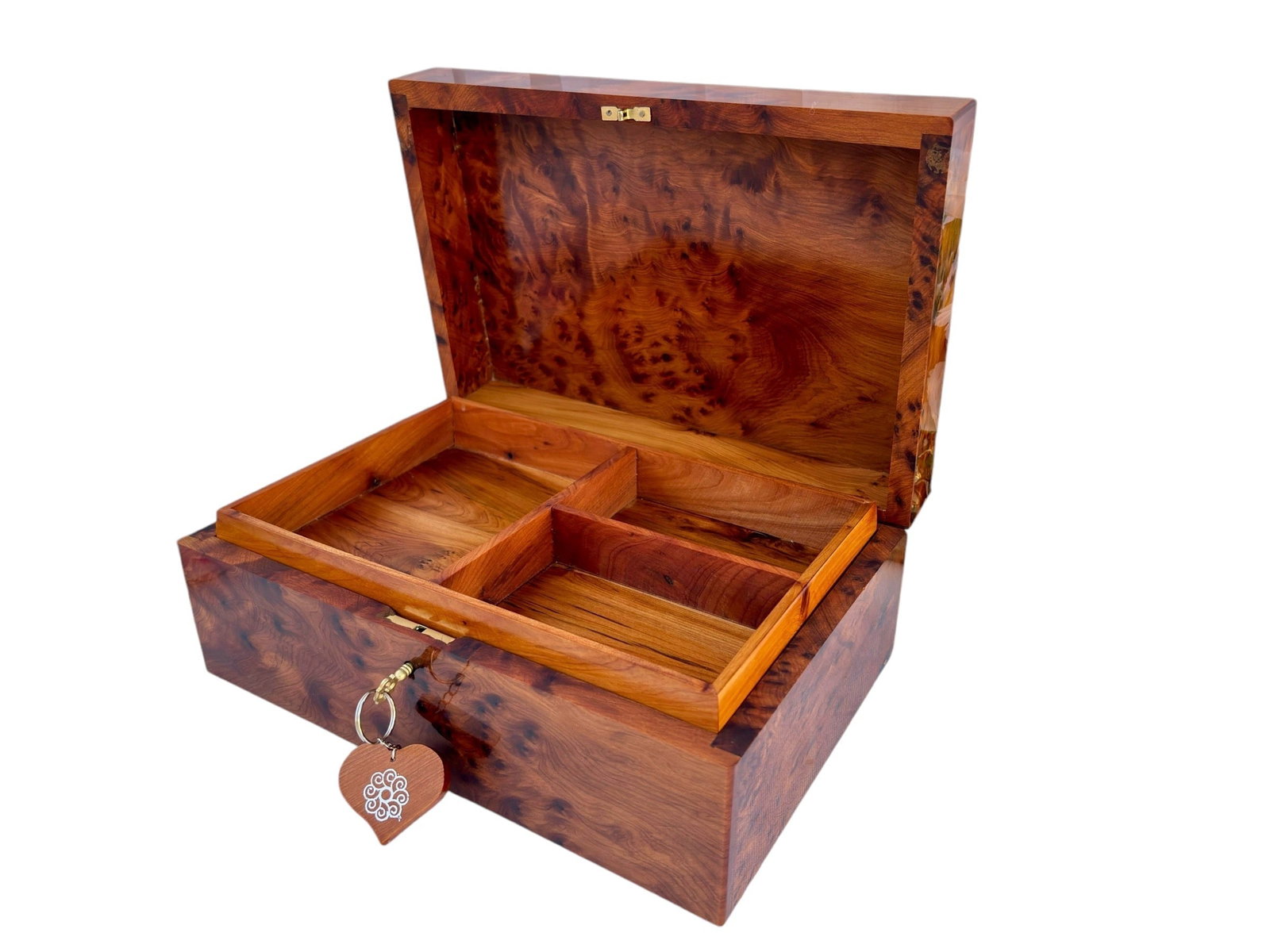 Thuya Burl Wood Jewelry Box – 12 × 8" - 2