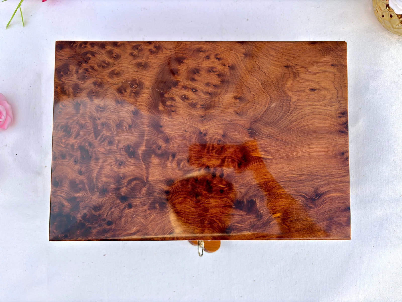 Thuya Burl Wood Jewelry Box – 12 × 8" - 6