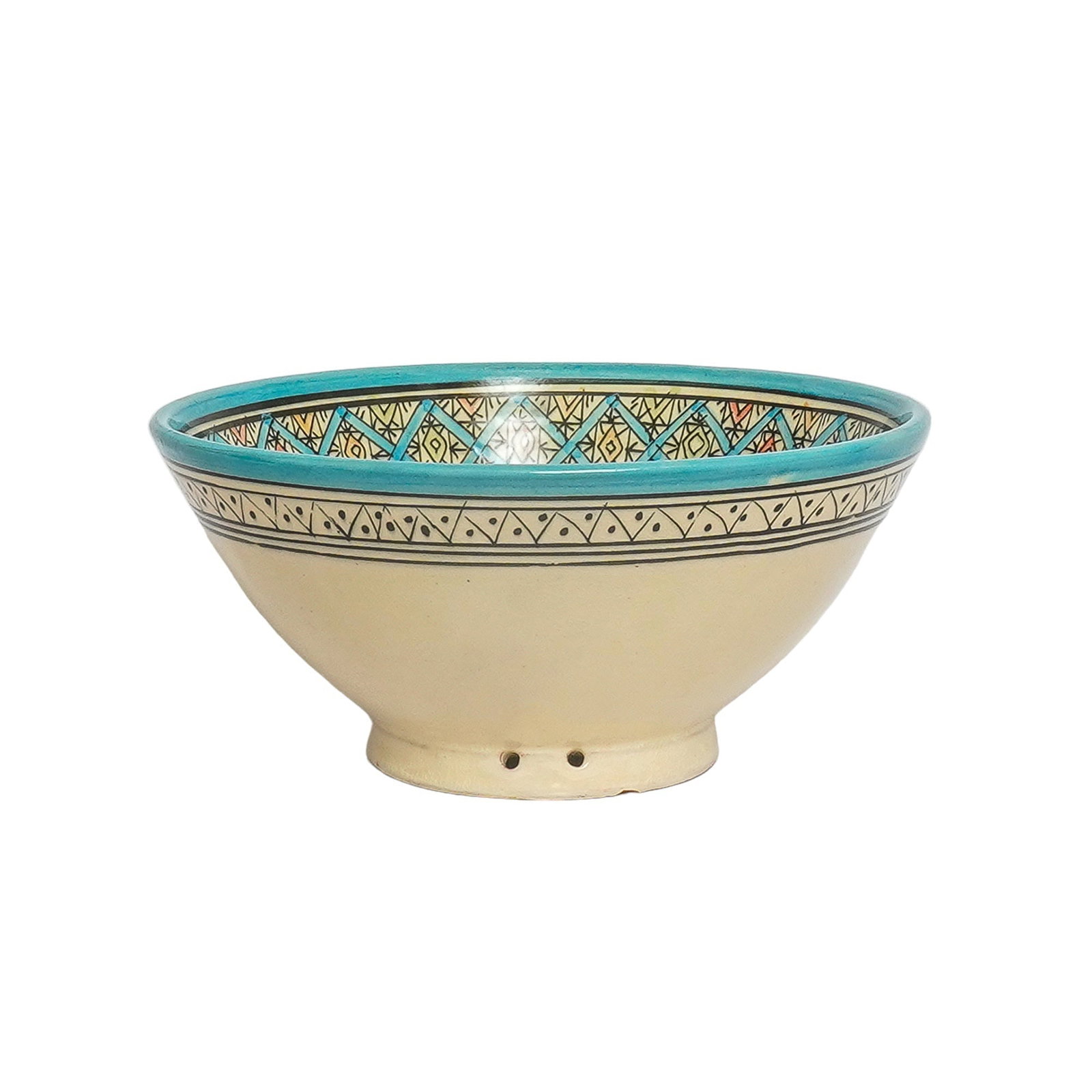Vintage Handcrafted Clay Pottery Bowl – Natural Pigments - 6