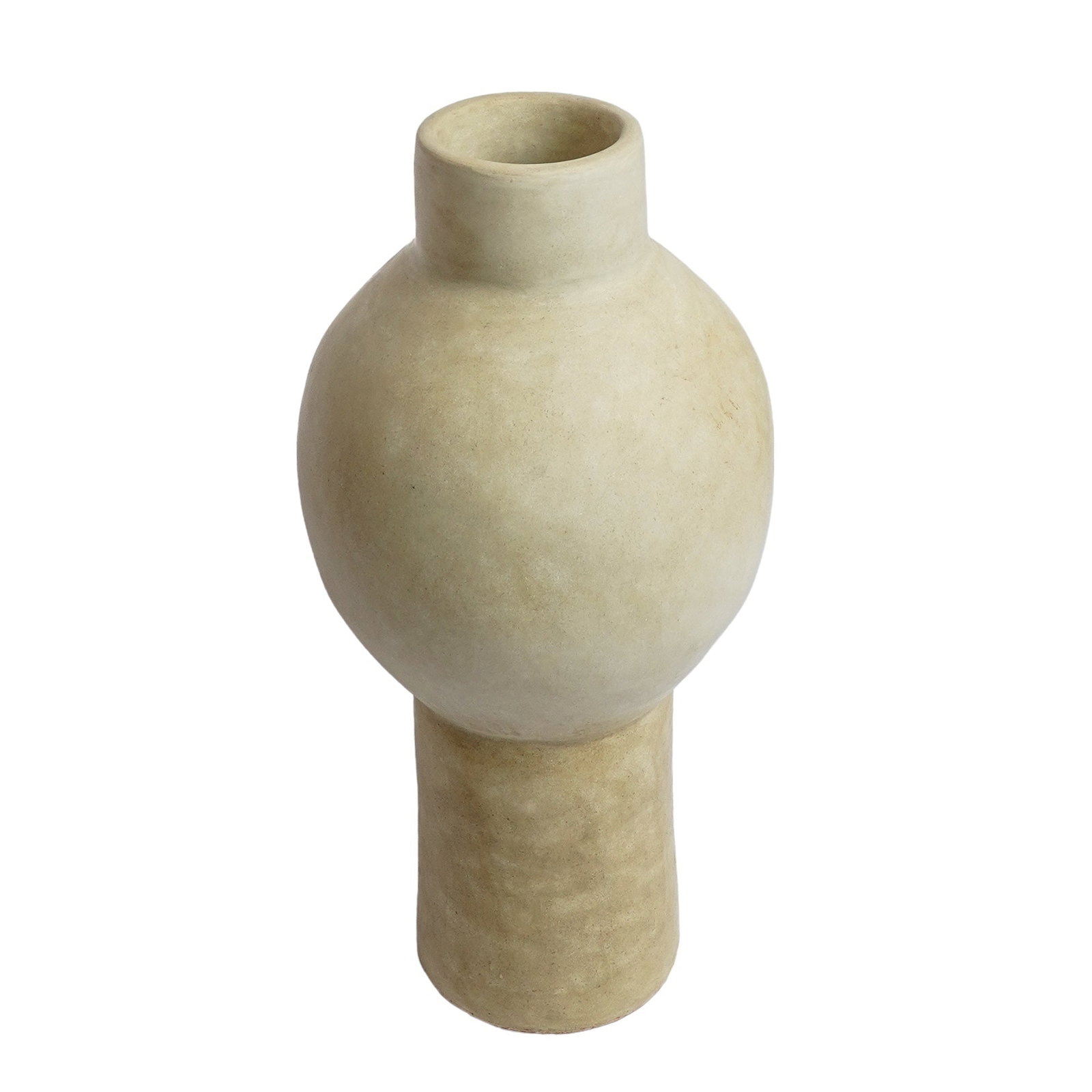 Statement Sculptural Tadelakt Plaster Vase – Handcrafted - 3