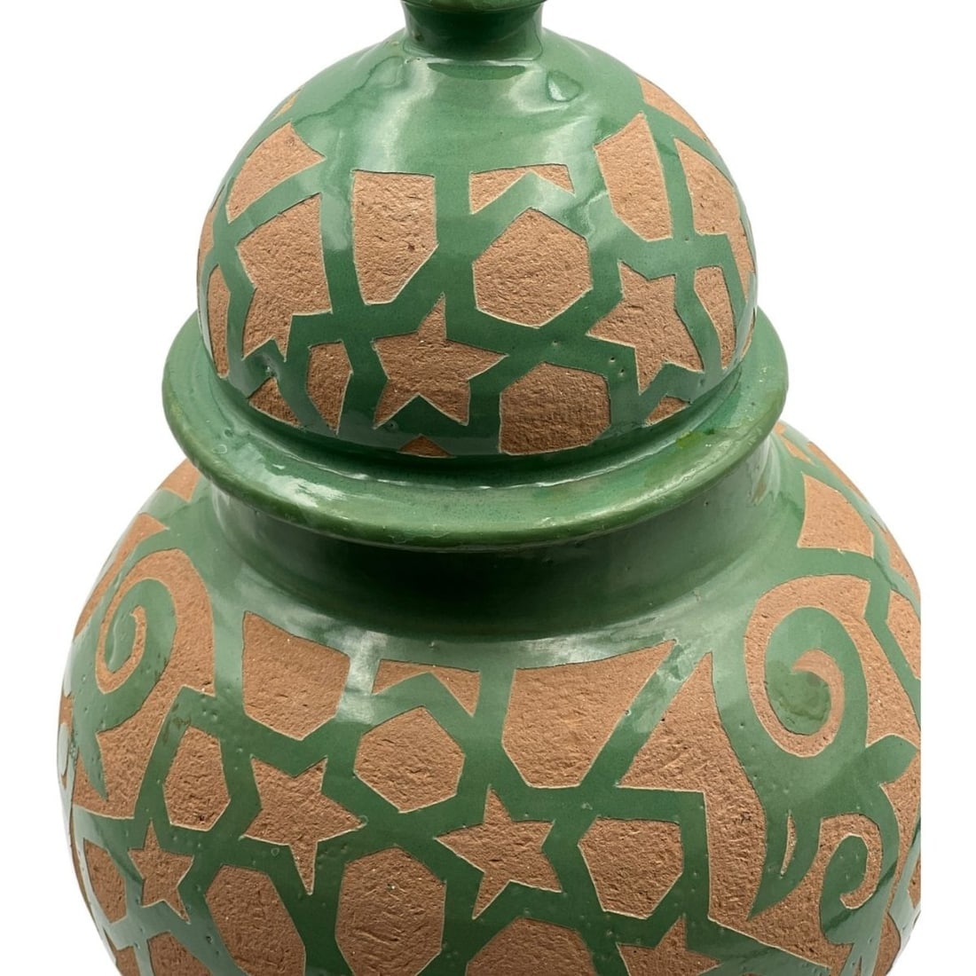 Handcrafted Mint Clay Pottery Jar – Natural Pigments - 2