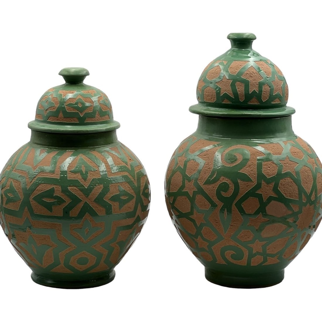 Handcrafted Mint Clay Pottery Jar – Natural Pigments - 4
