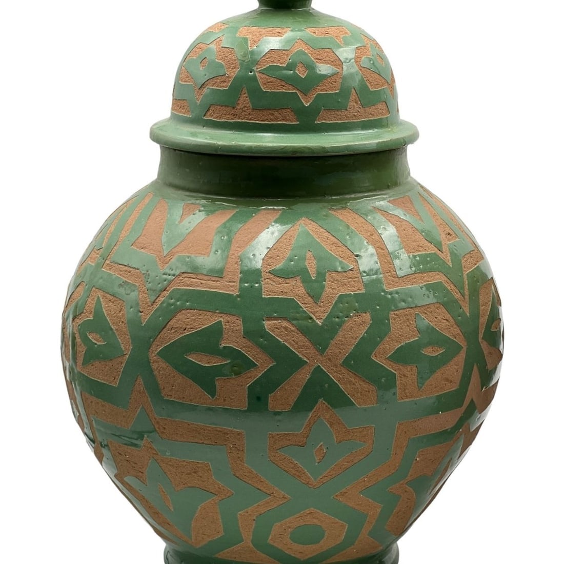 Handcrafted Mint Clay Pottery Jar – Natural Pigments - 5