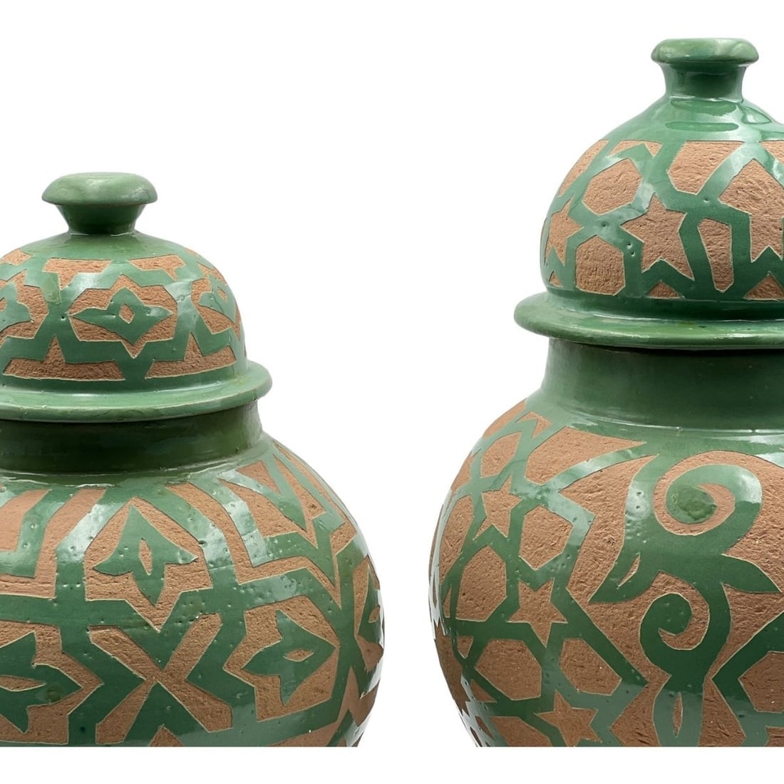 Handcrafted Mint Clay Pottery Jar – Natural Pigments - 6
