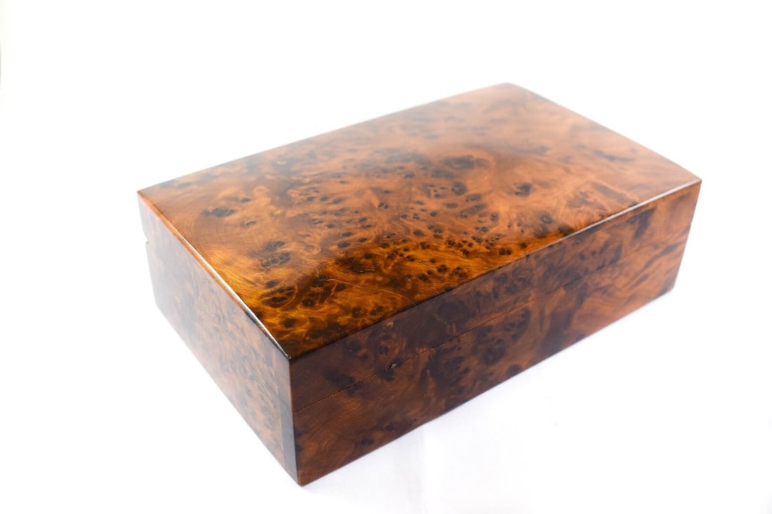 Thuya Burl Wood Jewelry Box – 8" × 5" × 2.5" - 3