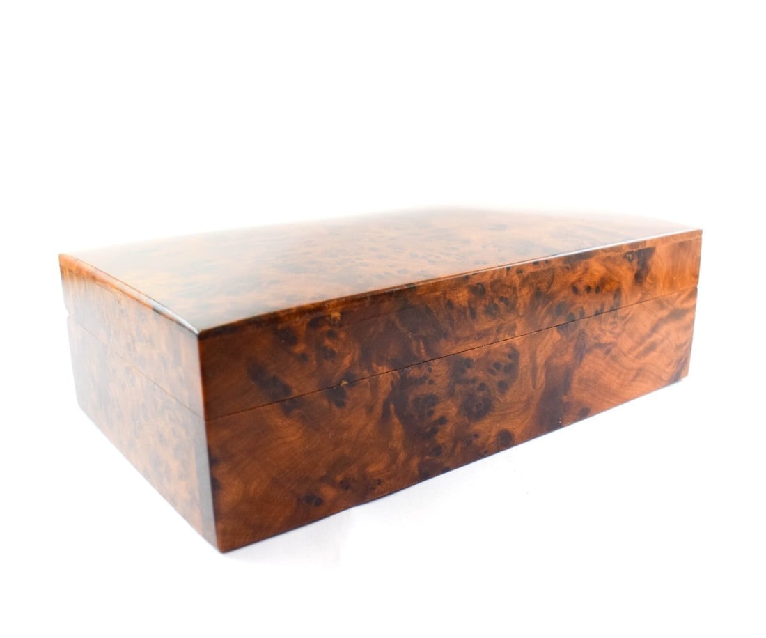Thuya Burl Wood Jewelry Box – 8" × 5" × 2.5" - 4
