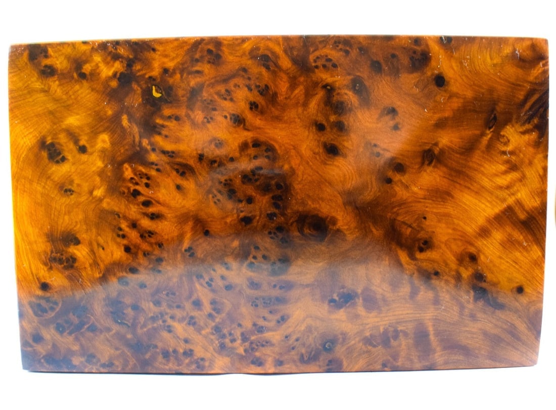 Thuya Burl Wood Jewelry Box – 8" × 5" × 2.5" - 6
