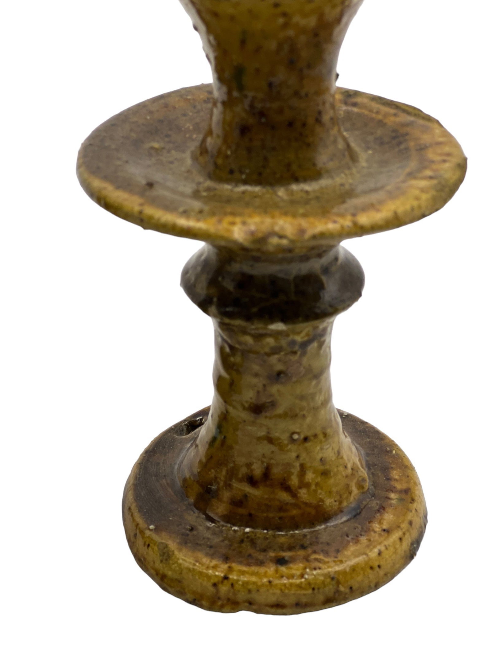 Handcrafted Tamegroute Pottery Candle Holder – Natural Glaze - 7