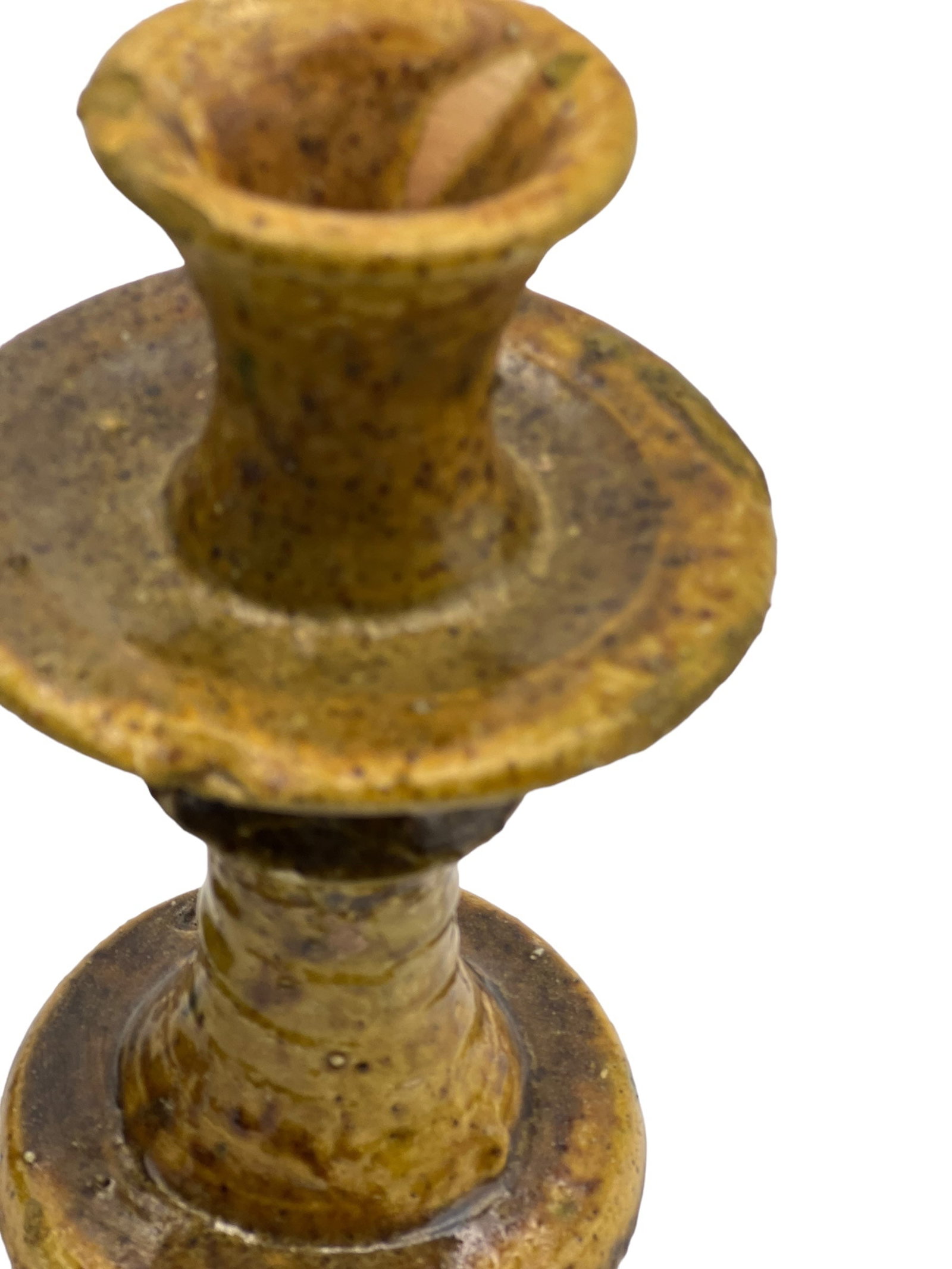 Handcrafted Tamegroute Pottery Candle Holder – Natural Glaze - 9