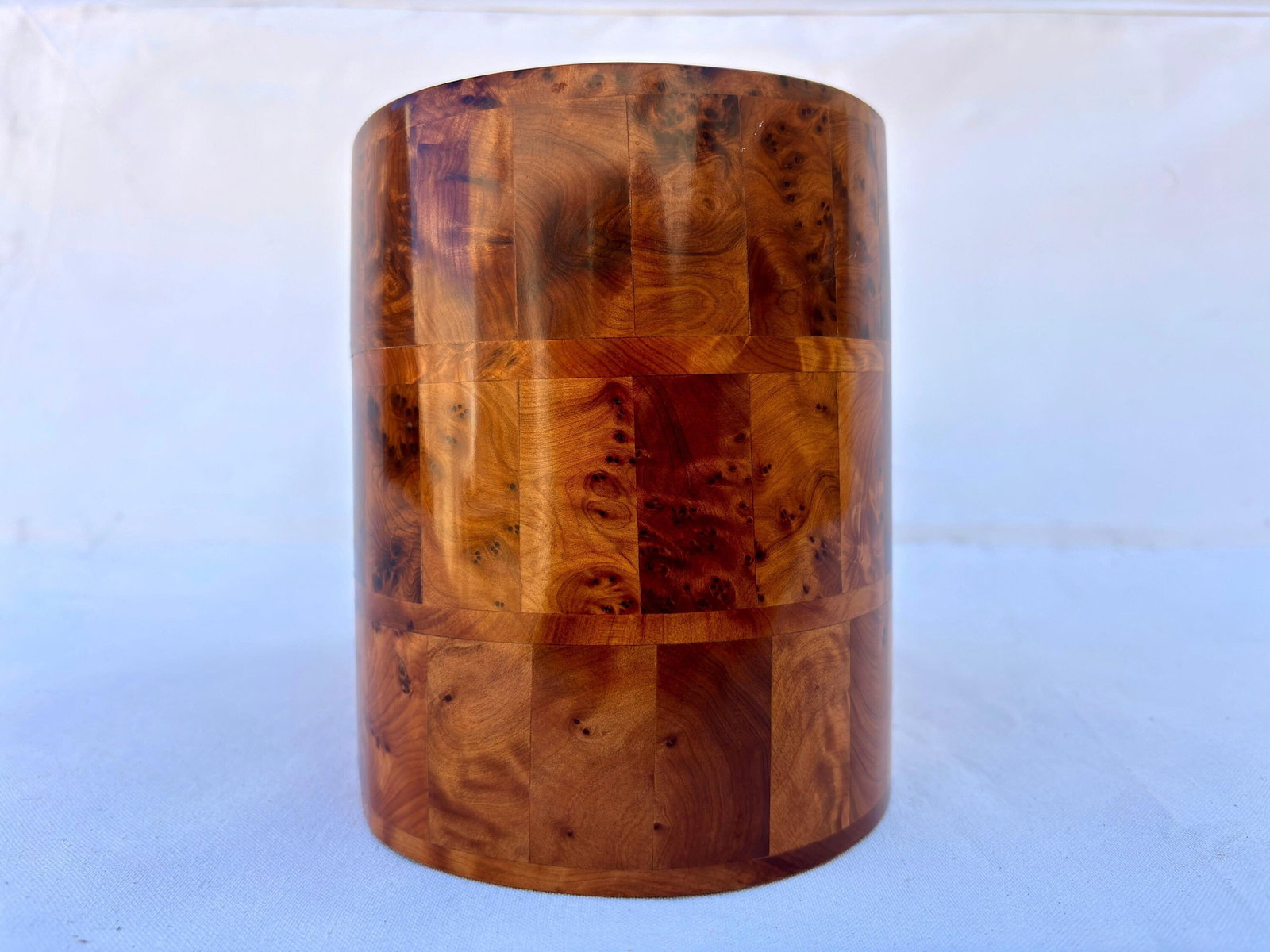 Lockable Thuya Burl Wood Jewelry Box – 10 × 6" - 5