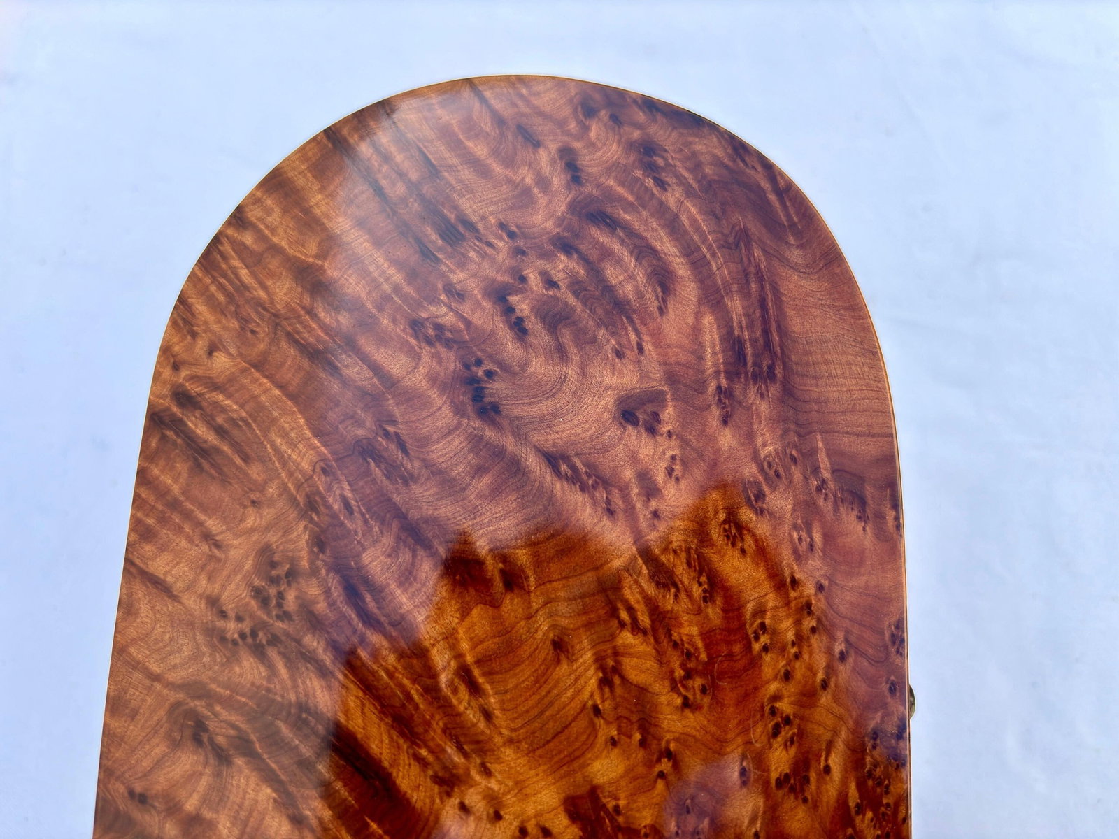 Lockable Thuya Burl Wood Jewelry Box – 10 × 6" - 7