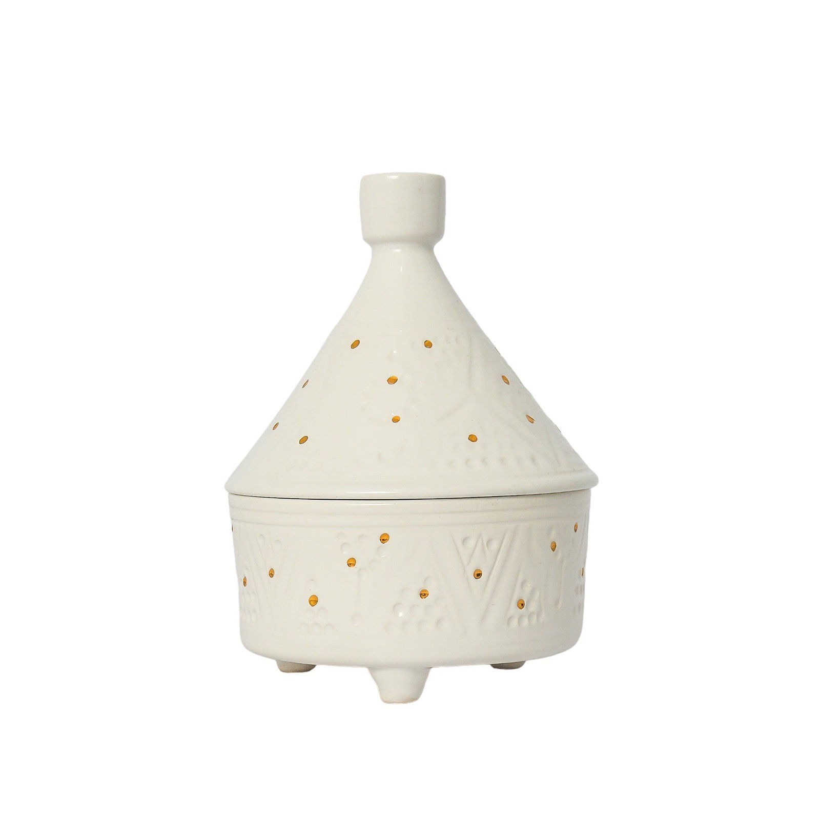 Vintage White Clay Decorative Box – Natural Dyes and Real Gold Foil: vintage Tajine Box Enpreinte Handcrafted White Clay Vase – Natural Dyes with Real Gold Foil Modern is a carefully crafted piece combining practical function with a distinctive, timeless design.