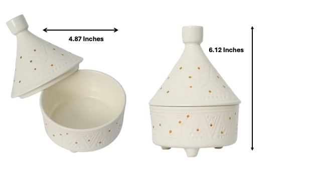 Vintage White Clay Decorative Box – Natural Dyes and Real Gold Foil - 4