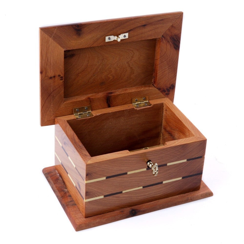 Lockable Thuya Burl Wood Jewelry Box - 3
