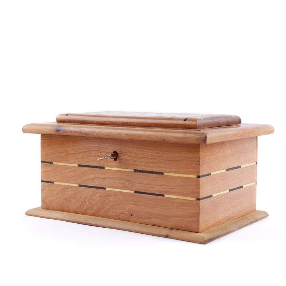 Lockable Thuya Burl Wood Jewelry Box - 5