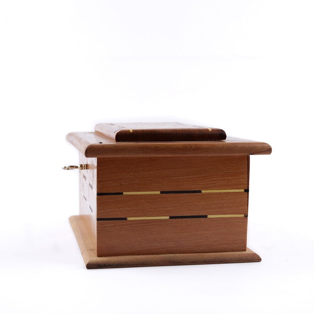 Lockable Thuya Burl Wood Jewelry Box - 6