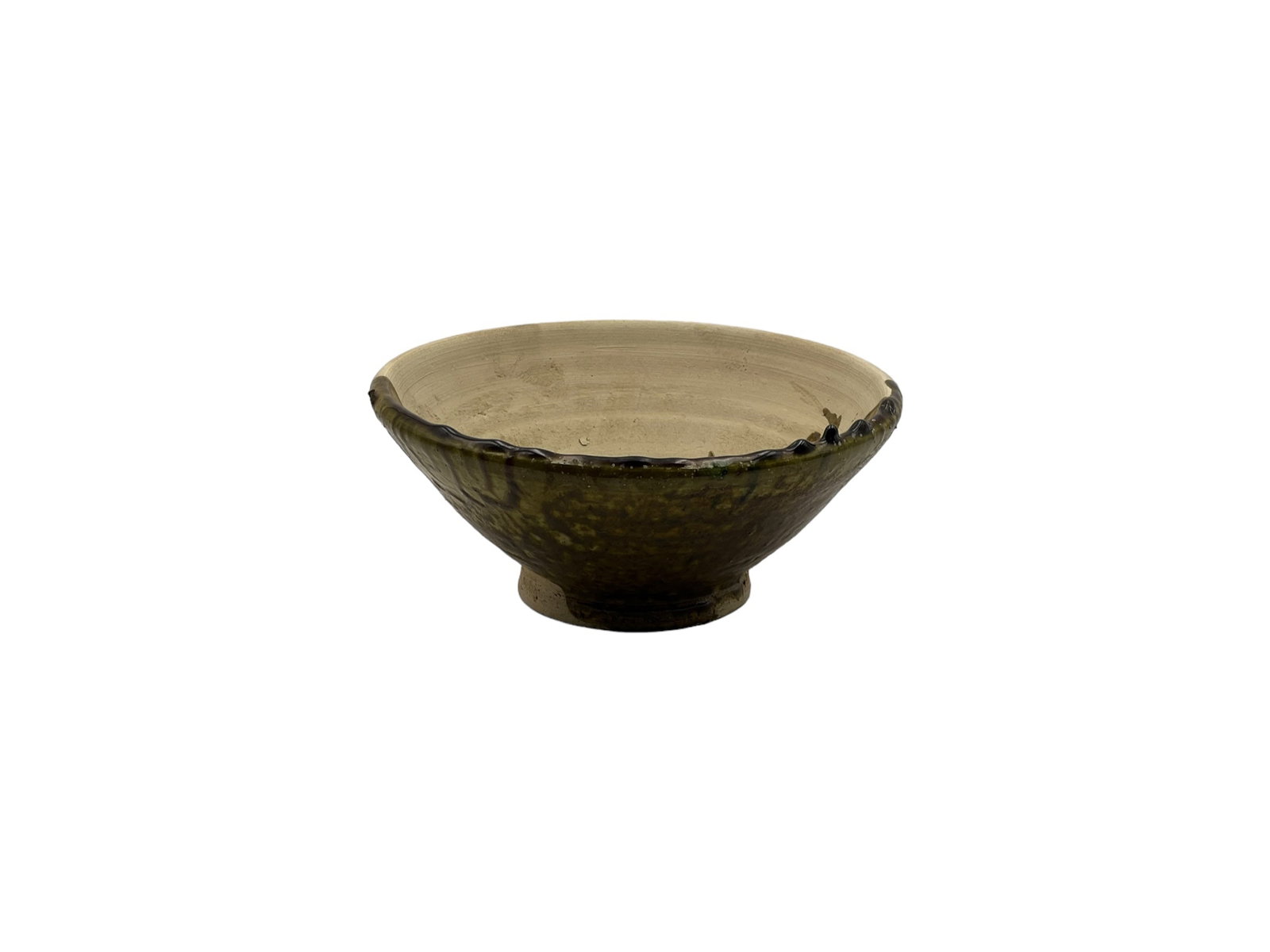 Handcrafted Half-Glazed Tamegroute Pottery Bowl – Green - 7