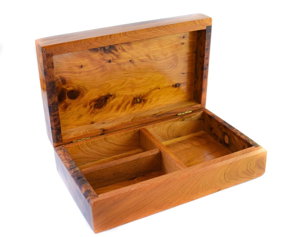Thuya Burl Wood Jewelry Box – 8" × 4.7" × 2.5" - 5