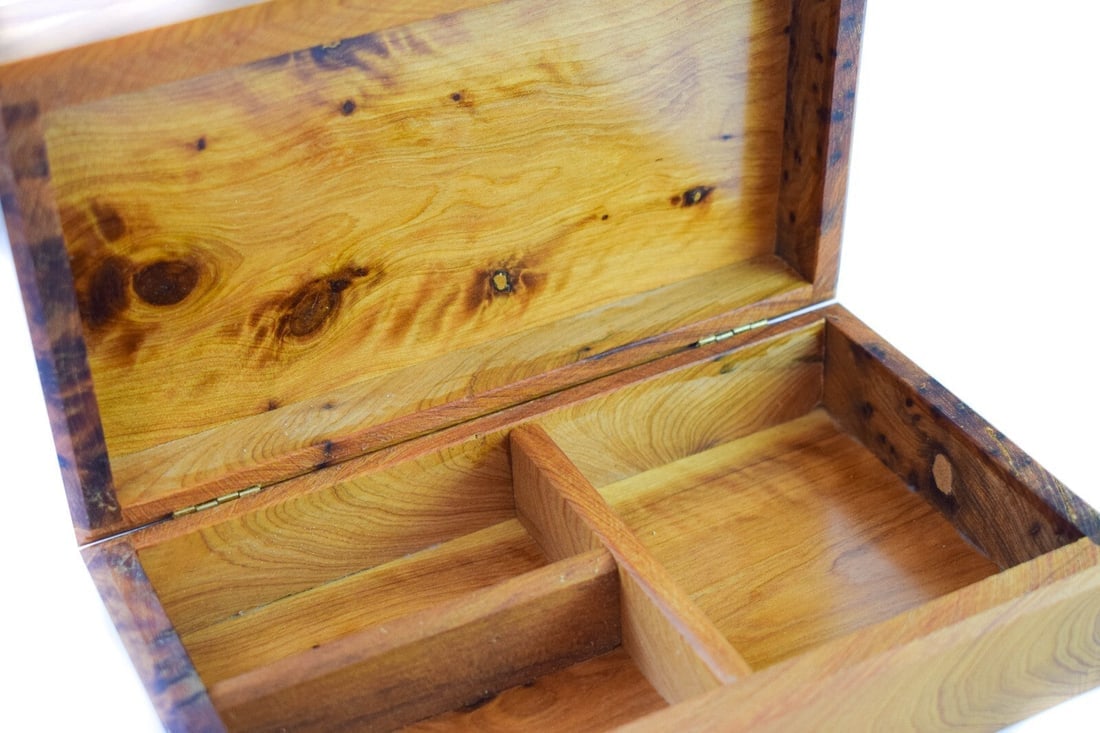 Thuya Burl Wood Jewelry Box – 8" × 4.7" × 2.5" - 6