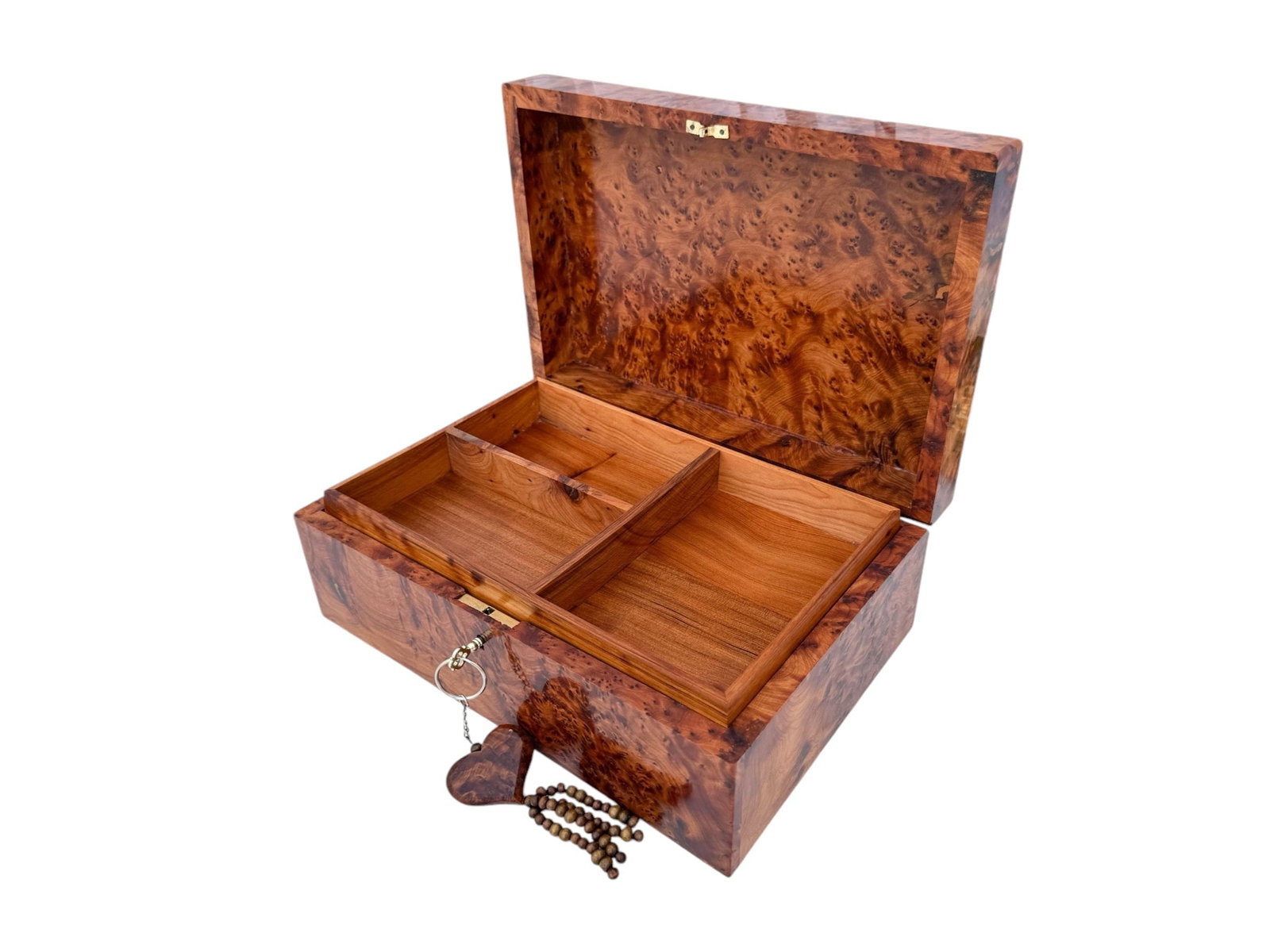 Thuya Burl Wood Jewelry Box – 12 × 8" - 2
