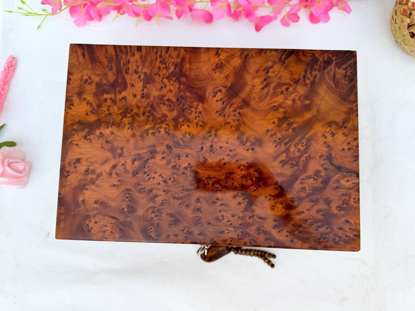 Thuya Burl Wood Jewelry Box – 12 × 8" - 5