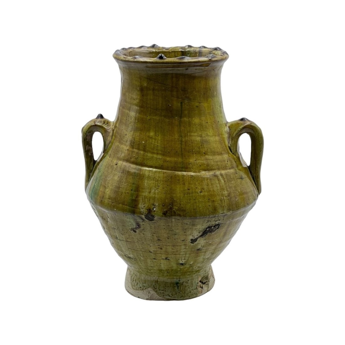 Handcrafted Green Tamegroute Pottery Jug – Natural Glaze - 4