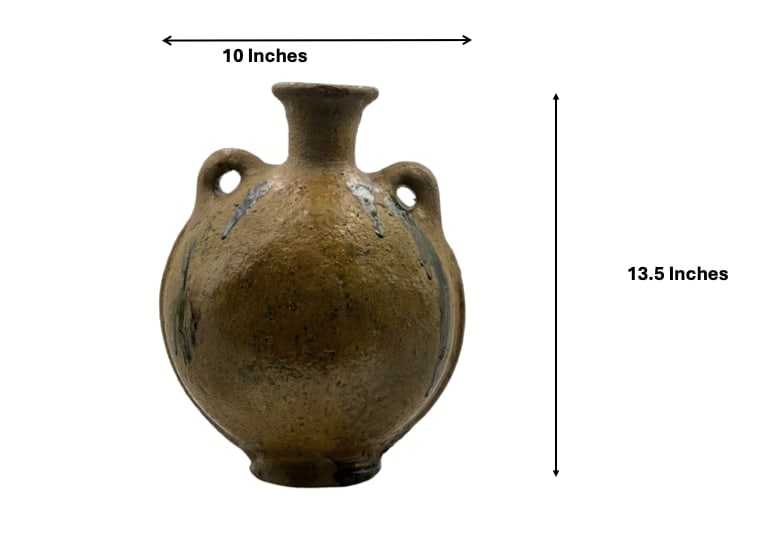 Handcrafted Green Tamegroute Pottery Jug – Natural Glaze - 9